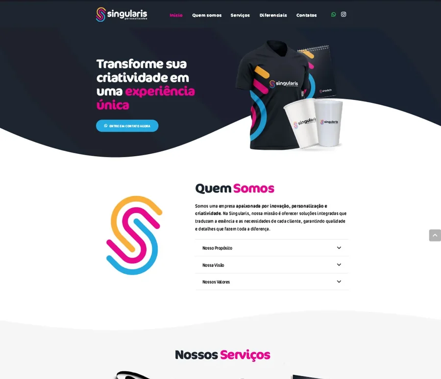 Projeto Singularis — Site